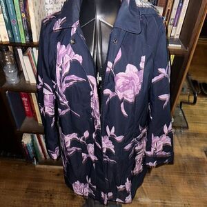 Chico purple floral striped 2P/M lightweight raincoat